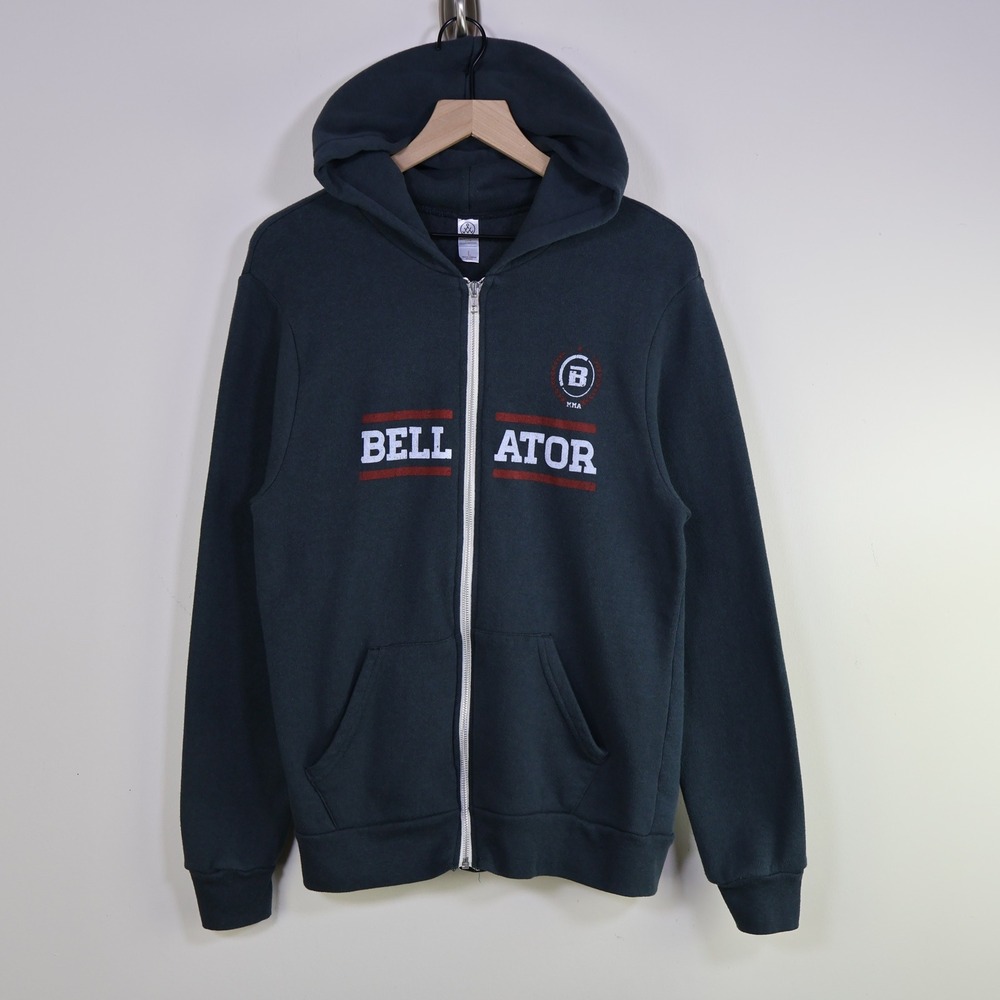 Bellator MMA Zip Up Hoodie‎ Size Large Athletic Sport Washed Black